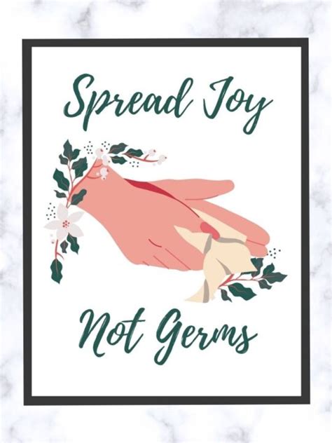 Spread Joy Not Germs Free Printable